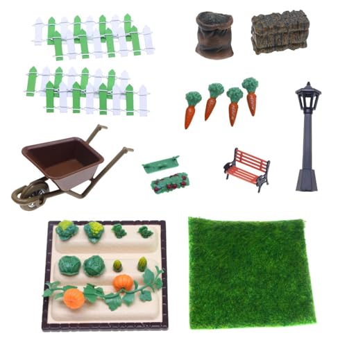 Miniatur Vegetable Farm Field Toy Kit, Realistic Farm Miniature Scene Toys, Vegetable Figuren, Doll Zubehör, Miniatur Vegetable Learning Kit, Farm Playset for Kids, Realistic Vegetable von Opvonxeh