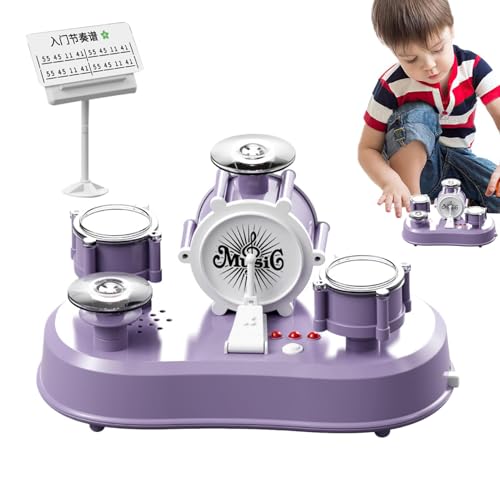 Miniature Drum Set, Educational Percussion, Sound & Light Effects, 8.66x5.31x4.33Inches Drum Toy Musical Instruments, Desktop Gadgets for Kids, Adults, Creative Plaything von Opvonxeh