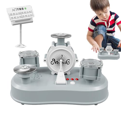 Miniature Drum Set, Educational Percussion, Sound & Light Effects, 8.66x5.31x4.33Inches Drum Toy Musical Instruments, Desktop Gadgets for Kids, Adults, Creative Plaything von Opvonxeh