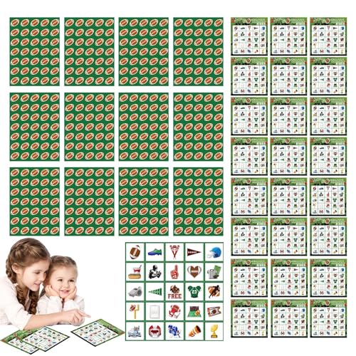 Opvonxeh Bingo Game Set, Football Bingo Board, Family Bingo Game, Calling Card Set, Challenge Bingo Decks, Football Themed, Football Family Game, Bingo Cards for Players von Opvonxeh