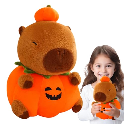 Opvonxeh Capybara Stuffed Animal, Cute Capybara with Pumpkin Stuffed Plush, Cartoon Capybara Stuffed Animal Plush, Funny Stuffed Toy for Living Room, Capybara Plush for Bedroom Decor von Opvonxeh