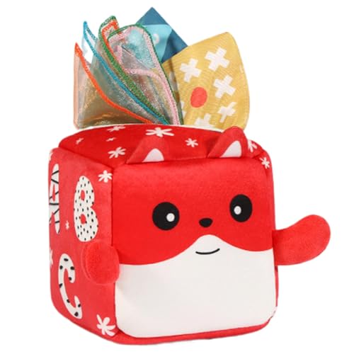 Opvonxeh Crinkle Paper Toy, Stuffed Tissue Box, Soft Sensory Toy, Crinkle Fabric Tissue, Kids Tissue Box Toy, Cartoon Animal Toy, Texture Play Toy, Interactive Tissue Box, Fabric Tissue Box von Opvonxeh