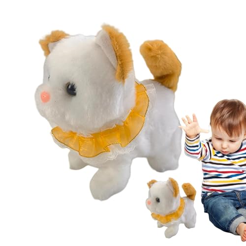 Opvonxeh Electric Interactive Cat Stuffed Animal, Walking and Wagging Tail Electronic Plush Toy, Interactive Electronic Toy Kitten, Electronic Plush Cat for Kids, Interactive Walking Cat Toy von Opvonxeh