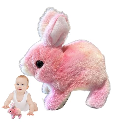 Opvonxeh Electronic Pet Plush Bunny Toy, Interactive Walking Stuffed Bunny Doll, Soft Plush Rabbit Plaything with Realistic Movements and Sounds, for Kids, Friends, Family von Opvonxeh