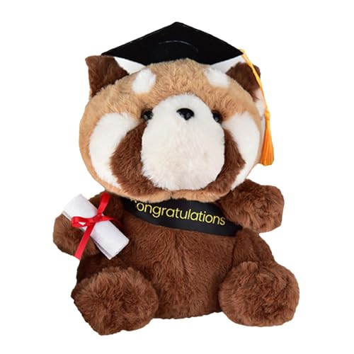 Opvonxeh Graduation Bear Plüsch, Cartoon-Tierkissen, niedliches Tierkissen, 9,45 Zoll/7,48 Zoll, Komfortpuppe, weiche Heimdekoration, Kissen für Kinder und Erwachsene von Opvonxeh