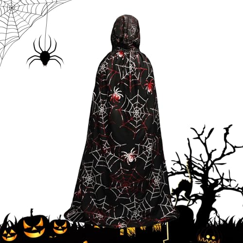 Opvonxeh Halloween Cape,Langes Cape Halloween - Gruselig bedruckter Halloween-Kapuzenumhang | Halloween-Kostümzubehör, Cosplay-Umhänge, Hoodies-Robe für Damen und Herren von Opvonxeh