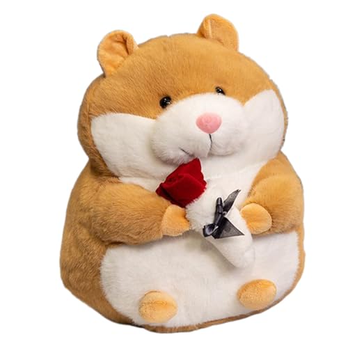 Opvonxeh Hamster Plush Toy, niedliches Hamster-Spielzeug, weiches Hamster-Plüschtier, Plüschtier, Hamsterpuppe, Tier, Kinder, Hamster, niedliches Tier, Plüsch-Hamster für Kinder von Opvonxeh