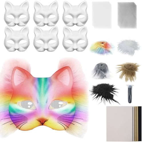 Opvonxeh Jungfrau-Katzenmaske, Material-Set für Jungfrau-Katzenmaske | Zubehör-Set mit Tüll und Filz für Kostümzubehör für Partys, Cosplay, Maskerade für Frauen und Männer Opvonxeh Jungfrau-Katzenmaske, Material-Set für Jungfrau-Katzenmaske | Zubehör-Set mit Tüll und Filz für Kostümzubehör für Partys, Cosplay, Maskerade für Frauen und Männer von Opvonxeh