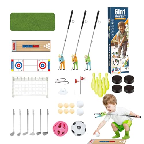 Opvonxeh Kids Golf Set, 6-In-1 Outdoor Golf Entertainment Game, Multi-Function Putting Ball Toy for Children, 27.17 Inches Perfect for Parent-Child Games and Outdoor Fun von Opvonxeh