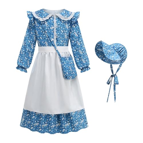 Opvonxeh Kolonialkostüm - PrärieKolonialstil Mit Haube,Verung Für Tochter Schule Halloween Alltag Ostern Theater Fotoshoot Picknick Feste Opvonxeh Kolonialkostüm - PrärieKolonialstil Mit Haube,Verung Für Tochter Schule Halloween Alltag Ostern Theater Fotoshoot Picknick Feste von Opvonxeh