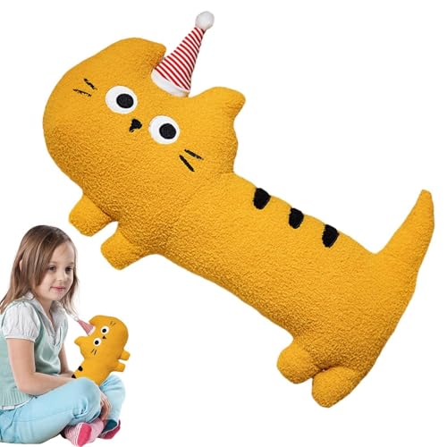 Opvonxeh Long Cat Body Pillow, Cute Cartoon Plush, Cuddly Hugging Toy, Stuffed Animal Design, 39 x 17 cm, perfekt für Kinder, Mädchen, , Weihnachtsdekoration, Heimdekoration von Opvonxeh