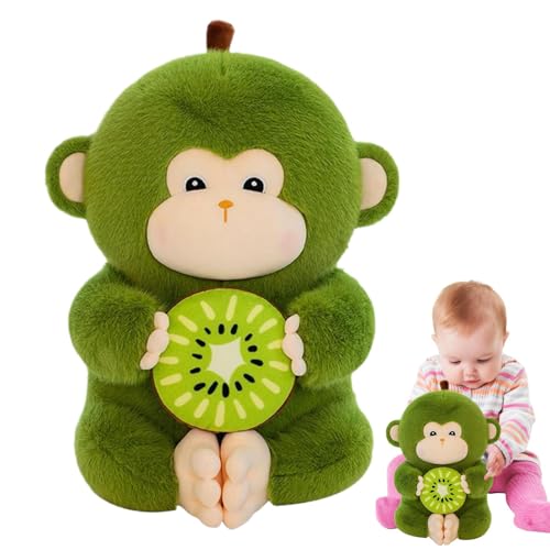 Opvonxeh Monkey Plüschtier, süßes grünes Tiertier, weich gepolstert, niedliches Plüschtier, 40 cm, Plüsch, Plüsch, Plüsch, Plüsch, Plüsch, Sofakissen für Heimdekoration von Opvonxeh