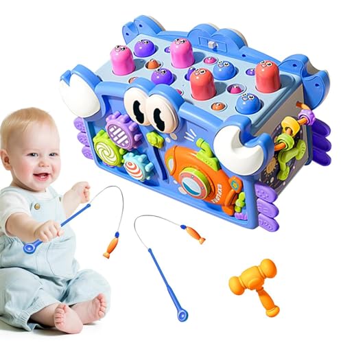 Opvonxeh Multifunktionaler Aktivitätswürfel, Lern-Puzzle-Spielzeug, Klavier und Instrumente, Förderung der Kognitive und Motorskills, Activity Cube für Kinder ab 3 Jahren, 25,7 x 15,2 x 14,1 x 14,1 cm von Opvonxeh