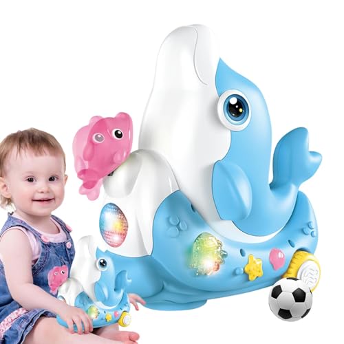 Opvonxeh Musical Dolphin Toddler Toys, Blowing Ball Design Dolphin, Walking Dolphin Toy, Dolphin Musical Toy, Light Up Dolphin Toy, Interactive Toddler Toys, Boys and Girls Toys von Opvonxeh