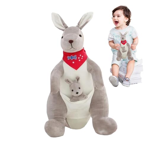 Opvonxeh Plush Doll Stuffed Toy | Child Kangaroo Plush Toy | Stuffed Doll Toys, Stuffed Animal Doll, Animal Plushies Toys, Comfortable Plush Toys for Kids, Kangaroo Plush Stuffed Animal von Opvonxeh