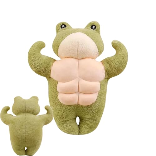 Opvonxeh Plush Frog, Cute Stuffed Frog, Big Eyes Frog Toy, Soft Frog Toy for Kids, Plush Animal Frog, Muscle Frog Stuffed Toy, Stuffed Animal for Family, Frog Plush Toy for Sleeping von Opvonxeh