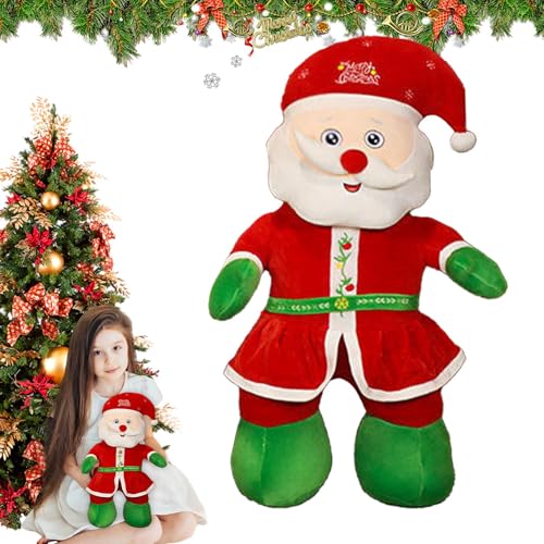 Opvonxeh Singing, Plush Electric Puppe, bunte Lichter, Singing Santa, Animatronics Santa Stuffed Animal, Singing Santa Doll für Kinder, elektrisches Plüsch, Singing Santa for Boys von Opvonxeh