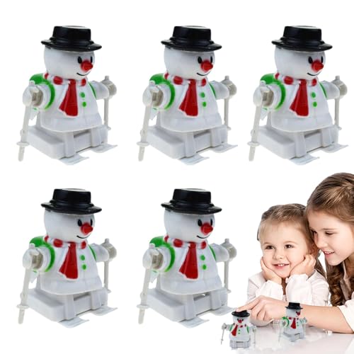 Opvonxeh Snowman Wind Up Toys, Snowman Clockwork Toy for Kids, Christmas Goodie Bags Stuffers, Festive Wind Up Skiing Snowman Toy, Kids Christmas Wind Up Toys, Skiing Snowman Wind Up Toy von Opvonxeh