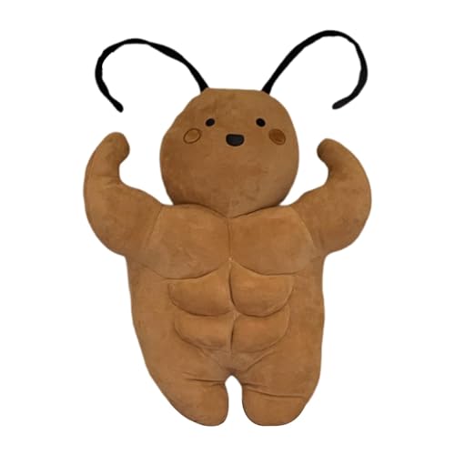 Opvonxeh Stuffed Cockroach, Giant Cockroach Toy, Muscle Cockroach Plush, Soft Doll Toys, Cuddly Throw Pillow, Home Decoration Plush, Unique Stuffed Animals, Funny Presents Ideas, Plush Toy von Opvonxeh