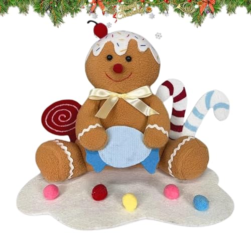 Opvonxeh Stuffed Gingerbread Man, Gingerbread Stuffed Doll, Soft Gingerbread Plush, Huggable Gingerbread Ornament, Christmas Gingerbread Plush, Cute Gingerbread Figure, Gingerbread Man Decoration von Opvonxeh