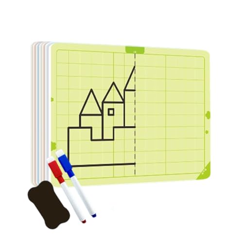 Opvonxeh Symmetry Drawing Board, Erasable Kids Activity Pad, 5.51x3.94 inches, Educational Concentration Training Toy with Grid Lines and Drawing Tools for Boys Girls Preschool Classroom Opvonxeh Symmetry Drawing Board, Erasable Kids Activity Pad, 5.51x3.94 inches, Educational Concentration Training Toy with Grid Lines and Drawing Tools for Boys Girls Preschool Classroom von Opvonxeh