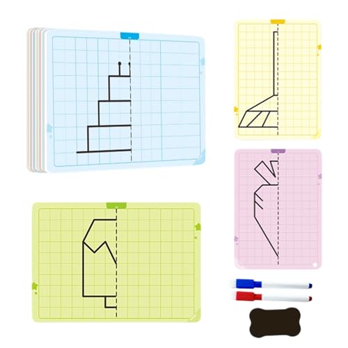 Opvonxeh Symmetry Drawing Board, Erasable Kids Activity Pad, 5.51x3.94 inches, Educational Concentration Training Toy with Grid Lines and Drawing Tools for Boys Girls Preschool Classroom Opvonxeh Symmetry Drawing Board, Erasable Kids Activity Pad, 5.51x3.94 inches, Educational Concentration Training Toy with Grid Lines and Drawing Tools for Boys Girls Preschool Classroom von Opvonxeh