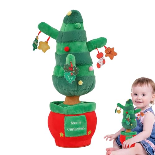 Plüschfiguren, Weihnachtsplüschpuppen, tanzende elektrische Plüschtiere für Weihnachten, tanzende Plüschtiere, multifunktionale Weihnachtsdekorationen, weiche interaktive Puppenspielzeuge für den Urla von Opvonxeh