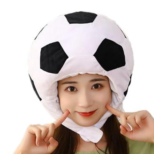 Plush Football Hat, Photo Props Warm Plush Sports Headgear, Funny Novelty Toy Football Hat, Cosplay Head Accessories Football, Soccer Ball Plush Costume Hat, Football Cosplay Hat for Thanksgiving von Opvonxeh