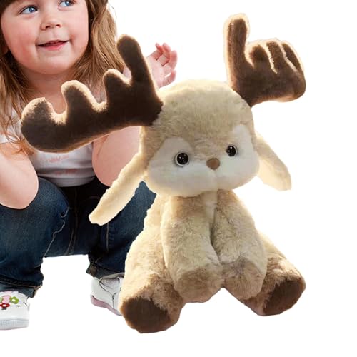 Reindeer Plush Toy, Stuffed Animal Deer Plushie, Cute Stuffed Animal Reindeer, Reindeer Hugging Cushion, Reindeer Sleeping Hugging Plush Pillow for Tabletop, Living Room, Sofa, Bedroom, Dining Room von Opvonxeh