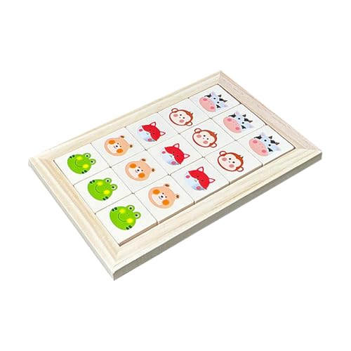 Sliding Puzzle Board Game, Wooden Animal Slide Matching Toys, Brain Teaser Blocks for Kids, Preschool Learning Puzzle Game, Logic Game for Preschoolers, Educational Sliding Puzzle Toy, von Opvonxeh