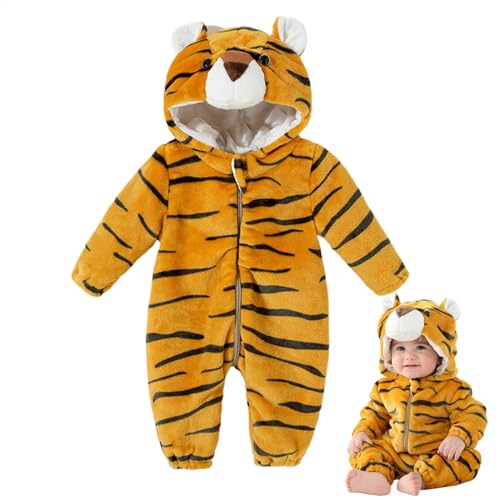 Toddler Tiger Costume, Plush Leopard Onesie, Baby Onesie Costume for Boys, Baby Onesie Costume for Girls, Kids Pajamas Tiger Costume, Baby Animal Onesie for 2-12 Months, Tiger Costume Pajamas von Opvonxeh