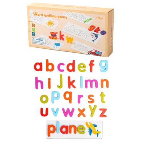 Wooden Word Spelling Game, Alphabet Letter Word Learning Game, Alphabet Shape Toddler Learning Puzzle, Learning Puzzle Toys for Kindergarten, Home School Alphabet Puzzle, Word Learning Puzzle for Kid von Opvonxeh