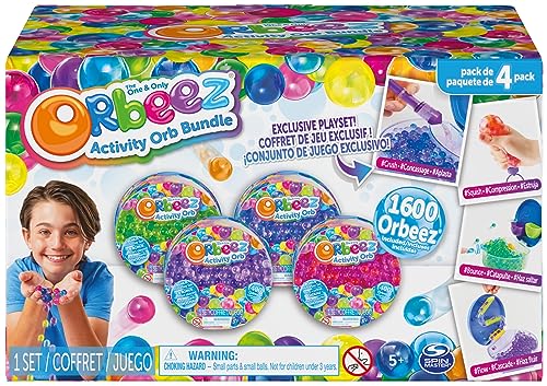 Orbeez Activity Orb Bundle - 1600 original für Kinder getestete Wasserperlen in Vier Farben mit 4 verschiedenen Mini-Spielsets, für Kinder ab 6 Jahren von Orbeez