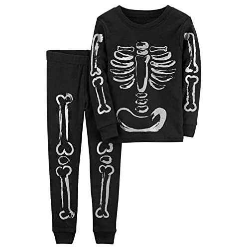 Halloween Bone Prints Langarm Tops Hosen Set Outfits für Halloween Party Karnevals Cosplay für Pumpkin Halloween Cosplay Party Kleidung Kleinkind Kinder Jungen Mädchen Outfit (Black, 18-24 Months) von Orbgons