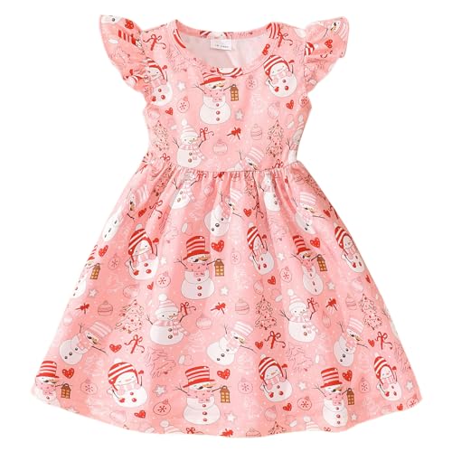 Orbgons Kleinkind Mädchen Fliegenärmel Halloween Weihnachten Drucke Prinzessin Kleid Tanz Party Kleider Kleidung Oberteil Set Halloween Kleid Rock Mädchen Für Cosplay Party Festival (18-24 Months) von Orbgons