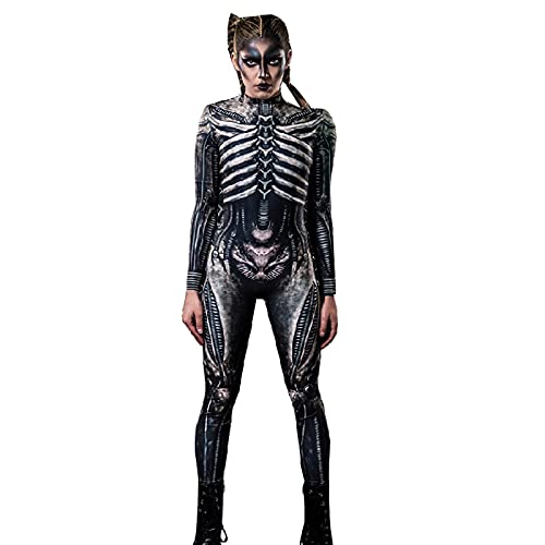 Roboter Cosplay-Overall Für Damen, Kostüm Mecha Overall Damen Herren Langarm Skinny Bodysuit Kostüme Für Erwachsene Roboter Faschingbodysuit Für Verkleidung Faschingkarneval Party Cosplay (Black, XL) von Orbgons