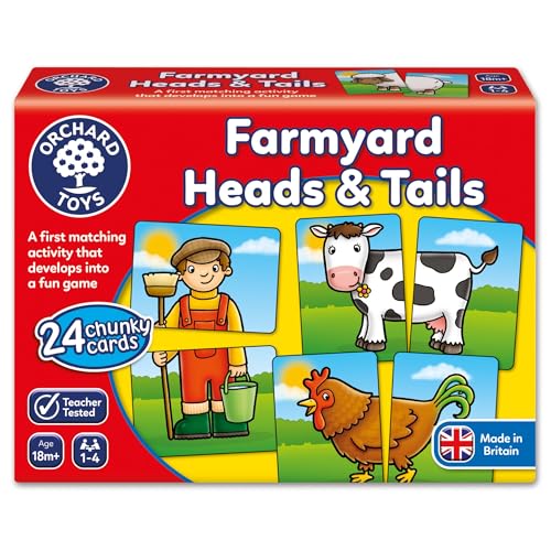 Orchard Toys Farmyard Heads and Tails Game, Memory & Matching Pairs Card Game, Snap Cards for Barn, Farm & Animal Theme, Kids Educational Games and Toys for Toddler and Preschool, 18-Month-Old and Up von Orchard Toys