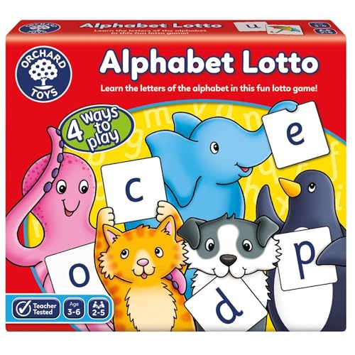 Orchard Toys Alphabet Lotto Game, Learn The Letters of The Alphabet, Fun Memory Game for Children Age 3-6. 4 Ways to Play! Educational Toy von Orchard Toys