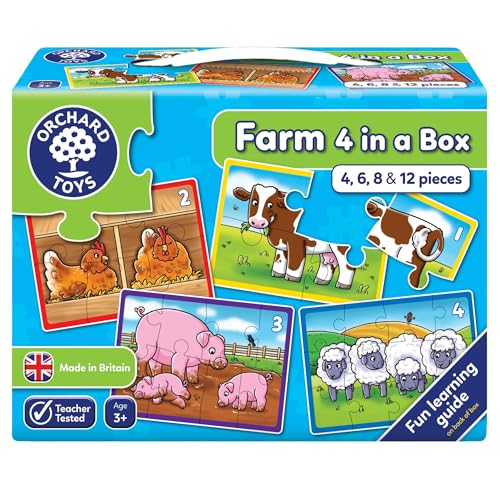 Orchard Toys Bauernhof Vier in einem Kasten Puzzlespiele von Orchard Toys