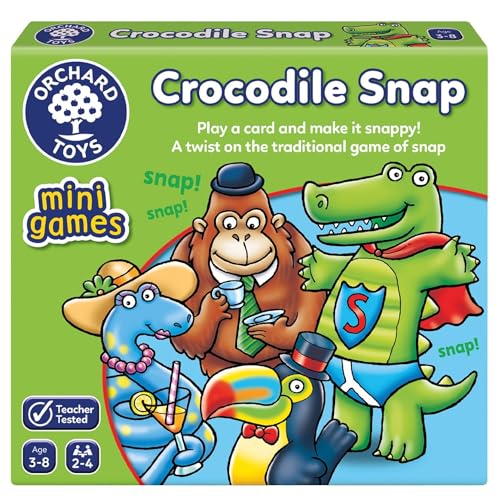 Orchard Toys Crocodile Snap Mini Game, Small and Compact, Travel Game, Holiday Game, Classic Game, Perfect for Kids Age 3-8 von Orchard Toys