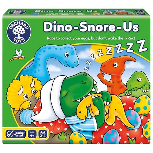 Orchard Toys Dino-Snore-Us Game, A Fun Dinosaur Themed Board Game for Ages 4+, Encourages Number and Counting Skills for Kids von Orchard Toys