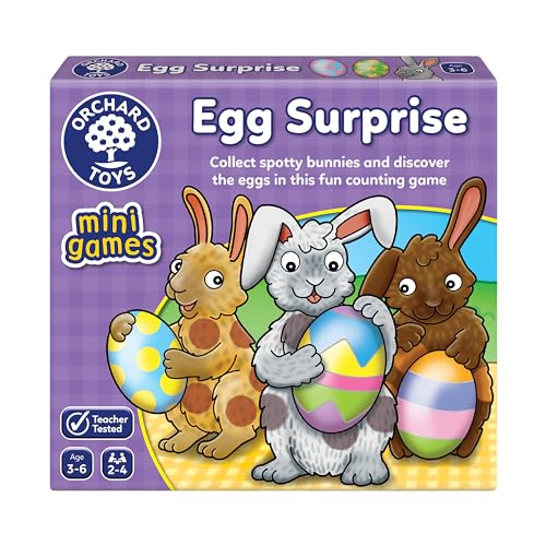 Orchard Toys Egg Surprise Spiel, kleines und kompaktes Reisezahlen-Zählspiel für Kinder im Alter von 3–6 Jahren von Orchard Toys