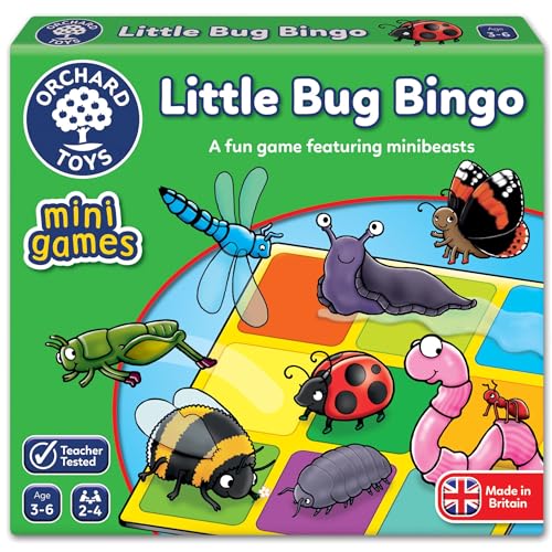 Orchard Toys Little Bug Bingo Mini Game, Small and Compact Game, Travel Game, Bingo Game for Children Age 3-6, Family Game, Toys von Orchard Toys