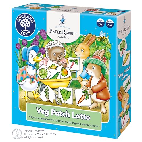 Orchard Toys Peter Rabbit™ Veg-Patch-Lottospiel Offizielles Beatrix-Potter-Spiel, Matching- und Memory-Spiel für Kinder ab 3 Jahren, Geburtstagsgeschenk von Orchard Toys