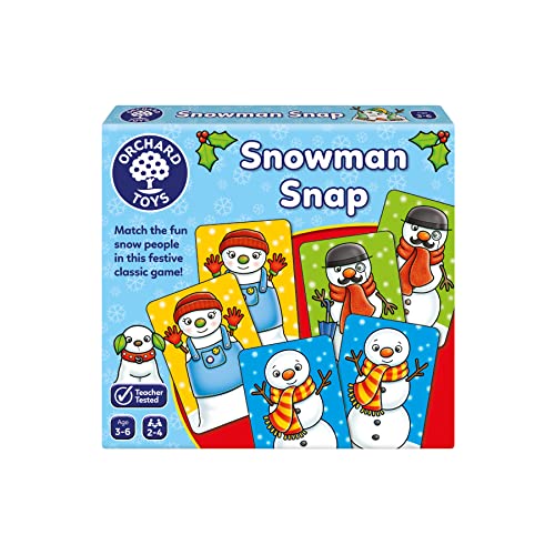 Orchard Toys - Schneemann Snap Spiel, Weihnachtsspiel, klein und kompakt, Bildungsspiel, für Kinder von 3-7 Jahren von Orchard Toys