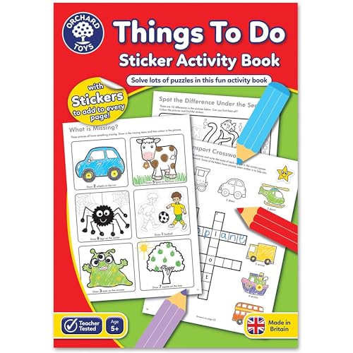 Orchard Toys Things to Do Sticker Colouring Book, Educational Colouring and Activity Book, Perfect for Kids Age 5 Years +, Ideal for Parties von Orchard Toys