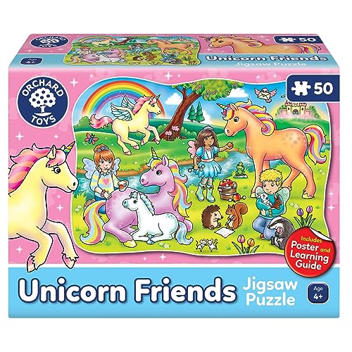 Orchard Toys Unicorn Friends Jigsaw, 50-Piece Shaped Puzzle, Includes Poster and Learning Guide, For Ages 4+, Perfect for Kids who love Unicorns von Orchard Toys