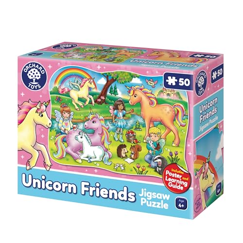 Orchard Toys Unicorn Friends Jigsaw, 50-Piece Shaped Puzzle, Includes Poster and Learning Guide, For Ages 4+, Perfect for Kids who love Unicorns von Orchard Toys