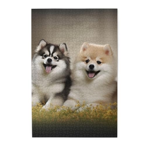 Cute Dogs Print Jigsaw Personalised Puzzle Wooden Puzzle Funny Puzzle 1000 Pieces For Adult Birthday Xmas Gift von OrcoW