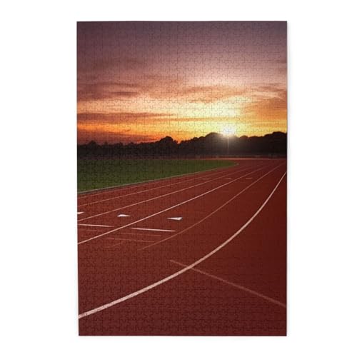 Dusk Running Track Print Jigsaw Personalisiertes Puzzle Holzpuzzle Lustiges Puzzle 1000 Teile Für Erwachsene Geburtstag Xmas Geschenk von OrcoW